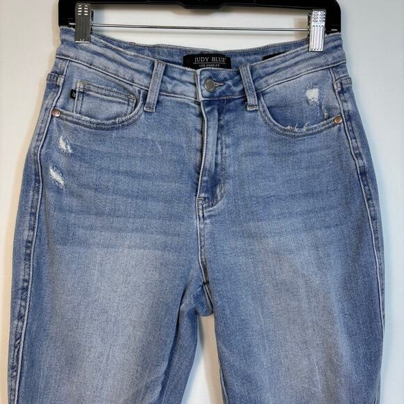 Judy Blue Mid Rise Americana Flag Boyfriend Jean Size 28 Distressed Patriotic - Picture 7 of 11